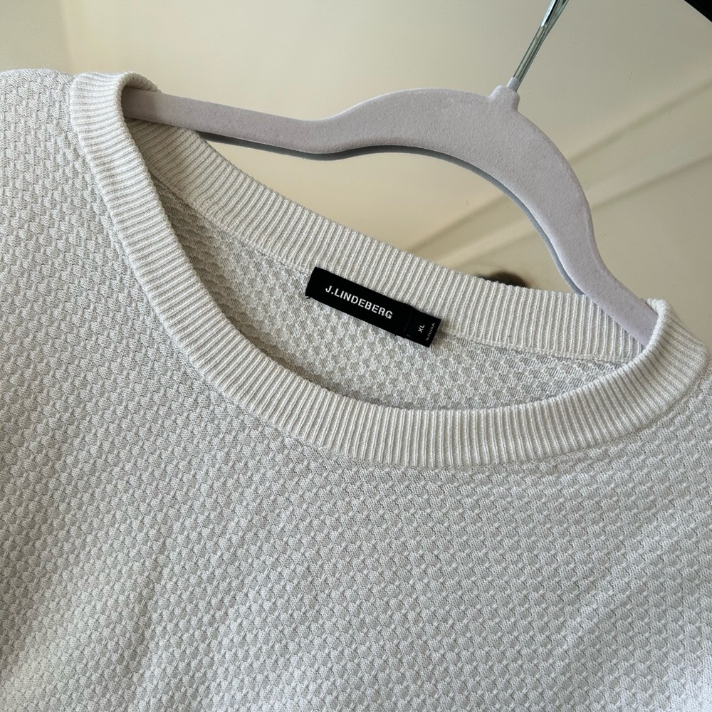 J.Lindeberg Textured White Sweater